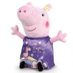 Jucarie din plus Peppa Pig cu rochie unicorn mov, 27 cm
