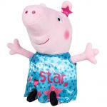 Jucarie din plus Peppa Pig cu rochie turcoaz din satin, 17 cm