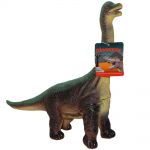 Set 2 figurine dinozauri din cauciuc, T-Rex maro si  Brachiosaurus, 34 cm